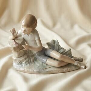 Vintage RETIRED Lladro Porcelain 'Pleasant Encounter' Figurine #4858 WITH BOX